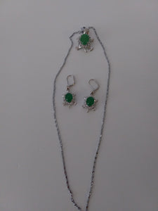 TURTLE PENDANT & EARRING SET.